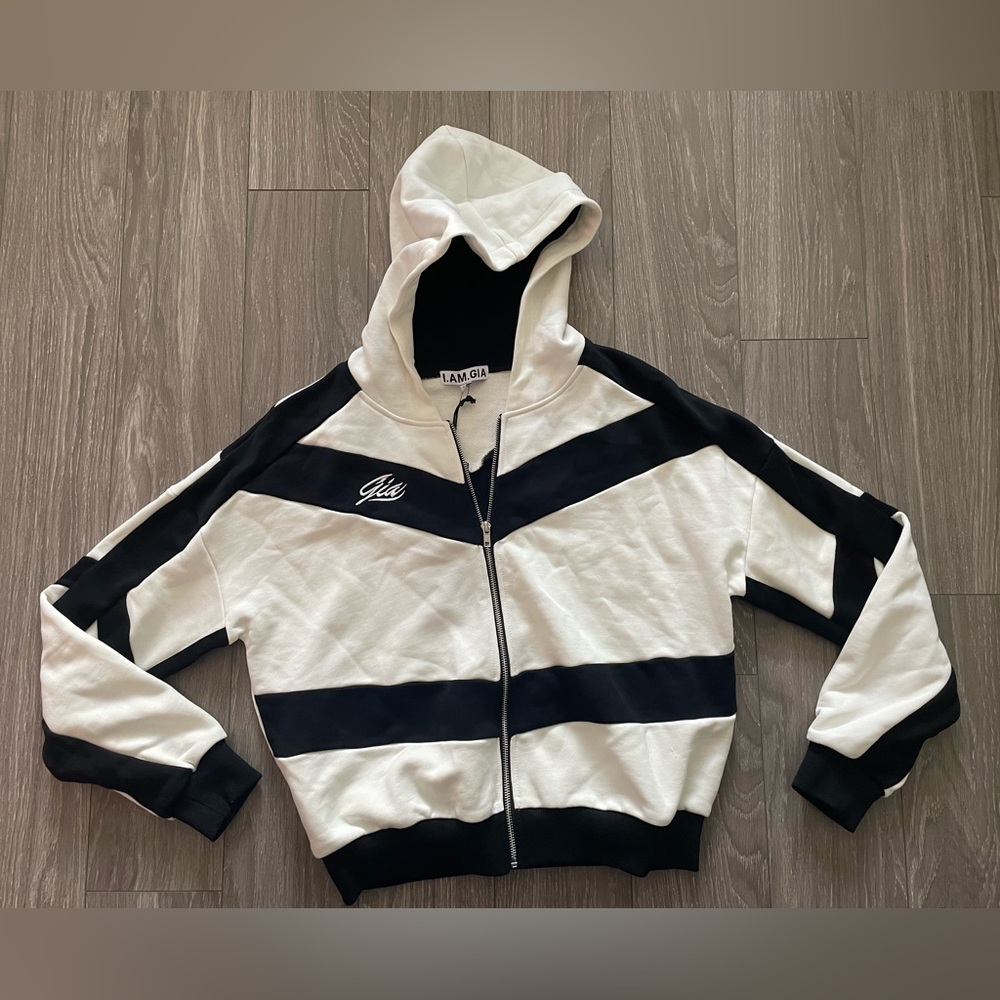 I AM GIA Atom Jacket Black White Hoodie Sweater